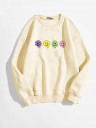 Shein CC17112 Shein Bézs Női Pulóver Emoji Mintával M