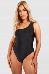Boohoo Fekete Plus Size Egyvállas Fürdőruha, Size 6XL