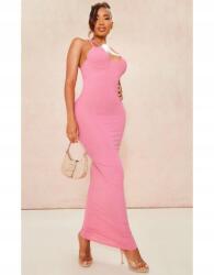 Prettylittlething Rózsaszín Bordázott Ruha (36) (564429)