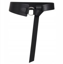  Hosszú kötött öv bőr széles női ruha derék elegáns (Czarny pasek damski skórzany do sukienki)