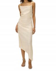 Reserved FC36107 Aszimmetrikus Maxi Ruha Gazdagon Díszített Flitteres Vállpántokkal S