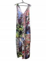 Shein CC31122 Shein Vállpántos Overál Trópusi Mintás M