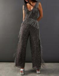 Warehouse Overál Szürke Rojtos Flitteres Vállpántos Klasszikus Warehouse 38