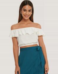 NA-KD O7B102*NA-KD Felső Fehér Rövid Fodros 34 Xs N00