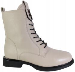 VINCEZA 66834 női bokacsizma, 36-os Méret bőr, bézs, lapos talpú (53445-66834-BEŻ.SK)