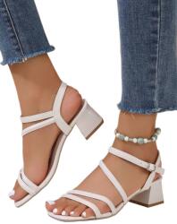 Shein Szandál Fehér Csíkos Alacsony Talpú 42__42 (sx2402246409402195)