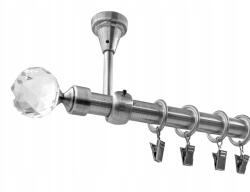 ESTAdeco Függönykarnis Mennyezeti Fém 19 mm szimpla Ezüst Nikkel 120 cm MIX Végek (karnisz SUFIT I 19mm Nikiel MIX)