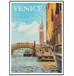  Poszter Vintage Olaszország Velence Vászonkép 50x70 (Obraz Plakat Podróżniczy wenecja 50x70)