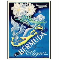Utazó poszter Bermuda-szigetek Hableány A3 (Plakat Podróżniczy Podróże Vintage)