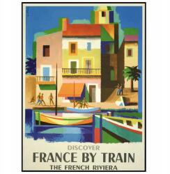  Utazó poszter Franciaország Francia Riviéra A3 (Plakat Podróżniczy Podróże Vintage 10)