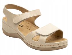  Női Tépőzáras Szandál 935 Bézs Valódi Bőr (935.beżowy)