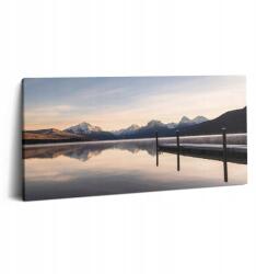 Wallfluent Fotó Vászonkép Nappali Lakberendezés Móló Tó és Hegyek 100x50 cm (010030010010000276834)