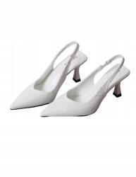 Shein Fehér Orrú Cipő Eco-bőr Textúrával 40__40 (sx2204044407374738)