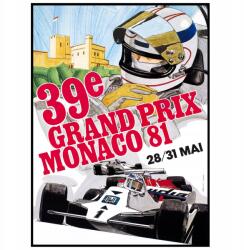  Monaco Grand Prix verseny poszter 1981 50x70 cm (Plakat Samochody Auta Wyścigi)