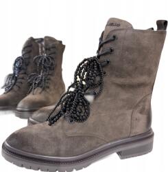 CheBello 4850 trapéznadrág velúr bőr barna bross 39 (4850)