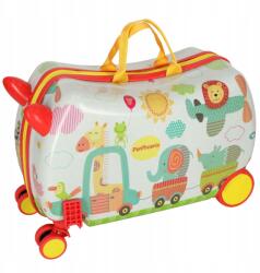  Utazó bőrönd gyerekeknek gurulós kézipoggyász Állatkert gyerek (walizka zoo)