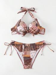 Shein KC63112 Shein Mintás Kétrészes Fürdőruha M