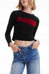 Desigual Fekete Bordázott Felső Felirat (xs) (22WWTK93_2000)