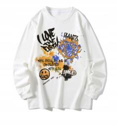 Shein Férfi Pulóver Print Klasszikus Fehér