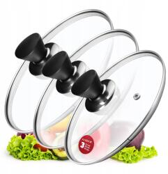 Kadax Üvegfedő 22/26/30 cm Hőálló Serpenyő Fedő Szett (K8395)