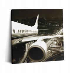 Wallfluent Falikép Canvas Hobbi Étkező Szoba Repülőgép És Város 60x60 cm (010030010270000075137)