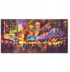 Coloray Vászon falikép Város emberek éjszaka 100x50 cm (010030010010000017551)