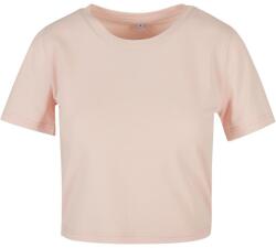 Build Your Brand Rövid ujjú női crop top póló - Rózsaszín | M (BY042-1000343687)
