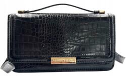 Anna Field Fekete Borítéktáska, állatmintás, 23×12×6cm (ZLPO57268)