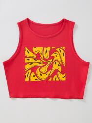 Shein KC95319 Shein Crop Top Nyomott Mintával (30) XL