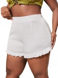 Shein LC97206 *shein Fehér Rövidnadrág Fodrokkal, Cipzáras Záródással 50