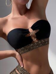 Shein Fürdőruha Felső Fekete Flitteres 38 M__M