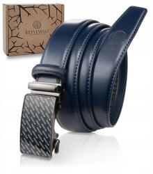 Betlewski bőr öv férfi farmer nadrág fényes bőr automata (C30-LO GRANAT 135)