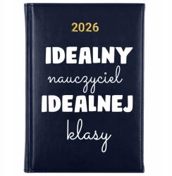 FunnyCase Könyvnaptár 2026 Tökéletes Tanár Tökéletes Osztályoknak Sötétkék Minták (Granat IDEALNY NAUCZYCIEL IDEALNEJ KLASY)