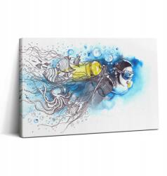 Wallfluent Fotó Canvas Kép A Nappaliba Felakasztható Vízalatti Búvárélet A Halak között (010030010150000074785)