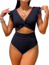 Shein Fekete Egyrészes Fürdőruha, Size M, kivágással