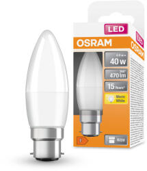 OSRAM LED izzó B37 gyertya B22d 4.9W = 40W 470lm 2700K Meleg 200° STAR CLASSIC Osram (4058075504240)
