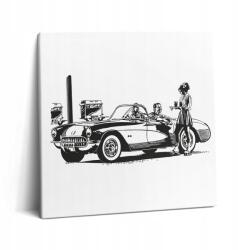 Wallfluent Vászonkép Látványos Konyha Retro Autó Illusztráció 60x60 cm (010030010270000074958)