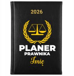 FunnyCase Könyvnaptár 2026 Ügyvéd Tervező *név* Fekete Ajándék Tervező (Kalendarz Czarny PLANER PRAWNIKA *IMIĘ*)