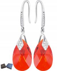 Mennica Świdnicka Hosszú Ezüst Függő Fülbevaló Kristályokkal Horog Ajándék Feleségnek