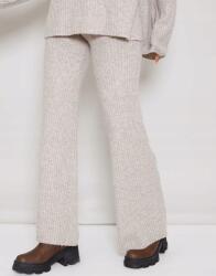 Prettylittlething Bézs Hosszú Kötött Bordázott Egyenes Nadrág Prettylittlething M