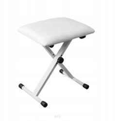 Állítható Összecsukható Szék Pad Szék Zongora Billentyűs Orgona Fehér (ŁAWKA)