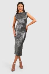 Boohoo KC34213 Boohoo Metál Fodros Ruha MIDI M