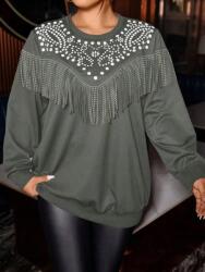 Shein Díszített Khaki Pulóver (0XL) (587275)