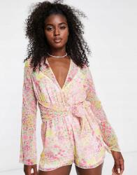 Miss Selfridge Fehér Virágos Overál (36) (525329)