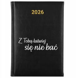 FunnyCase Naptár A5 2026 Pedagógusnapi határidőnapló Veled Könnyebb Nem Félni (Kalendarz Czarny Z Tobą Łatwiej Się Nie Bać)