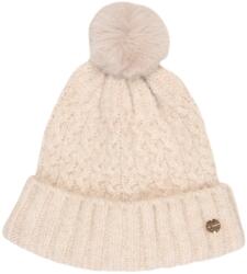 Tamaris női sapka beanie bézs logó meleg puha téli pomponnal (TCW0109 73073)
