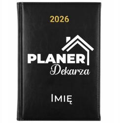 FunnyCase Könyvnaptár 2026 Tetőfedő Tervező *név* Fekete Ajándék Tervező (Kalendarz Czarny PLANER DEKARZA *IMIĘ*)