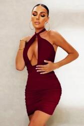  Club L Bordó Mély Dekoltázsú Miniruha (46) (580859)