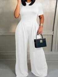 Shein Curve Overál Fehér Elegáns Állógallér Széles Szárú 42 XL__XL