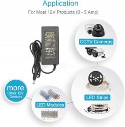  Dugós Tápegység Rgb Led Szalagokhoz 12V DC 5A 60W (GL-M1205000-WL)
